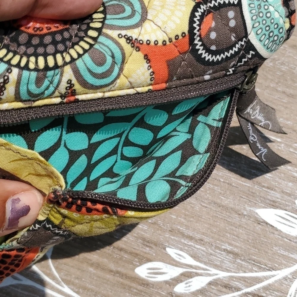 Vera Bradley Diamond Quilted Floral RFID Tri Fold Wallet